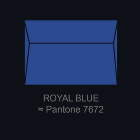 Letterpress envelope in Royal Blue, Pantone 7672